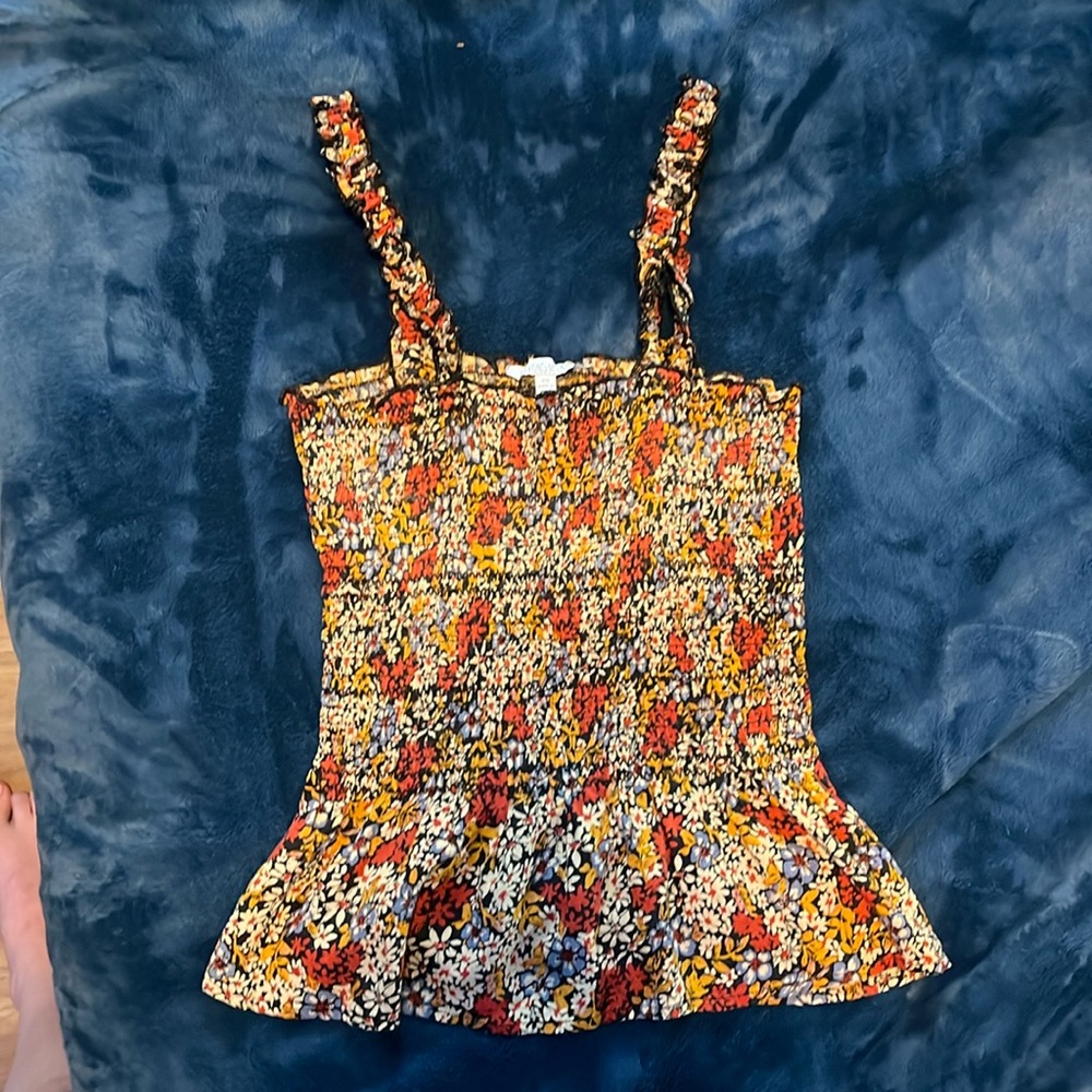 Cute floral tube top with flowy bottom